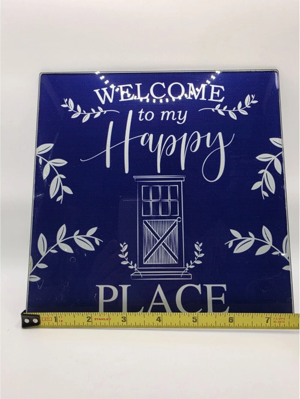 Cooking Concepts Cutting Board Set 2 Piece Glass Round Square Welcome Happy Plac